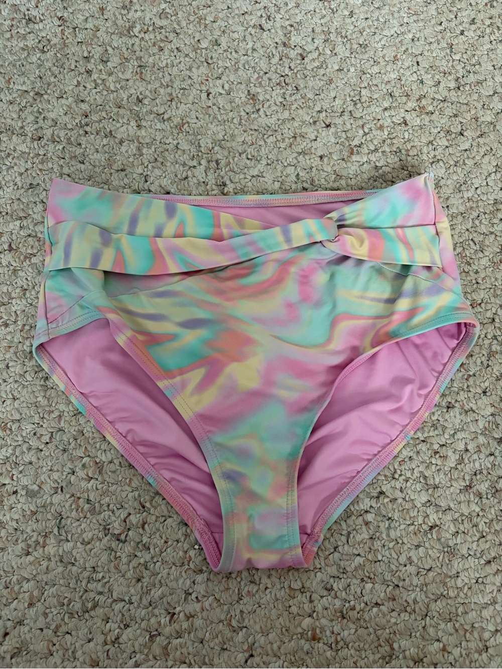 Lands’ End Pastel Tie-Dye High Waisted Bikini Bottoms